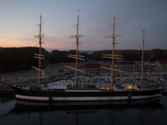 This picture was taken 2016 and showes the legendary four mast rowing boat Passat near Travemünde Germany This picture was taken 2016 and showes the legendary four mast rowing boat Passat near Travemünde Germany