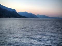 View to Lofoten Nordland Norway from Ship Moskenes Bodø View to Lofoten Nordland Norway from Ship Moskenes Bodø