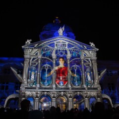 In the year 2011 the was a light show on the Bundeshaus Switzerland. This is a picture from the show